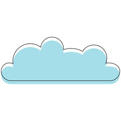 Fototapeta premium Blue Cloud Outline Shapes