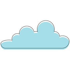 Blue Cloud Outline Shapes