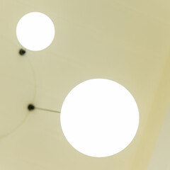 round ceiling light.with yellow background