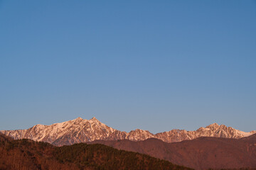 鹿島槍ヶ岳の朝焼け