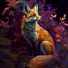 Very beautiful imaginary fox frame for a wall frame or other ideas superior quality 4k.動物フレーム