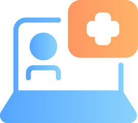 Obraz premium Online Consultation Icon Vector - This icon is typically designed to represent an online consultation or appointment. It may feature an image of a doctor's coat or a medical symbol