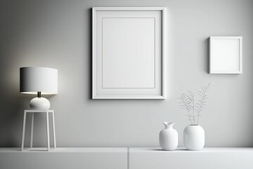 Fototapeta na wymiar Stunning mockup frames clean and minimalist room scenes. whites and other clean shades, to add the perfect touch to your next project