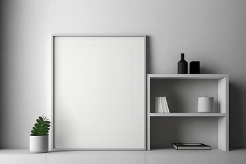 Naklejka na ściany i meble Stunning mockup frames clean and minimalist room scenes. whites and other clean shades, to add the perfect touch to your next project