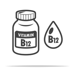 Vitamin B12 outline icon transparent vector isolated