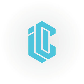 Abstract initial letter IC or CI logo in blue color isolated in white background applied for accounting and financial logo also suitable for the brands or companies have initial name CI or IC.
