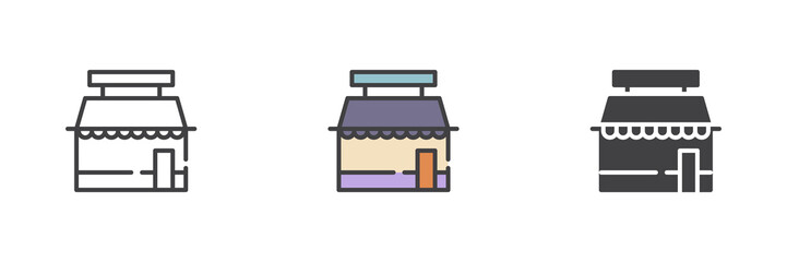 Grocery store different style icon set