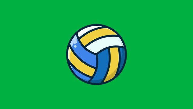 Volleyball animation on green screen. 4k video animation