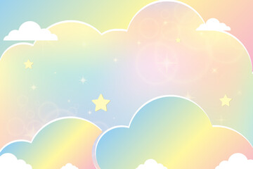 Abstract kawaii Sky Pastel background.