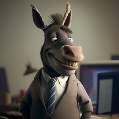 Obraz premium Donkey with Business Suit