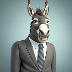 Donkey with Business Suit