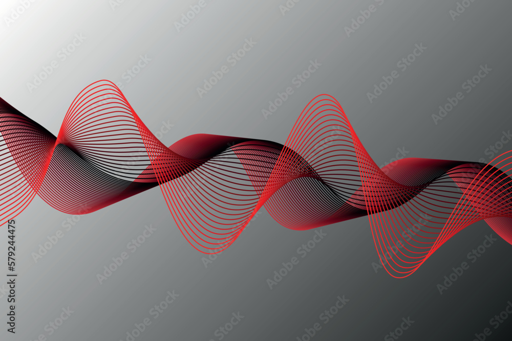 Aufkleber red and black wave abstract background, suitable for landing page and computer desktop background. w