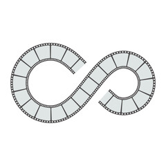 infinity symbol film reel vector illustration