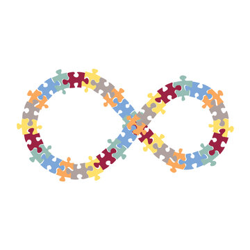 puzzle pices arranged infinity 