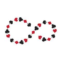 playing cards shape hearts tiles diamonds clubs clovers spades pikes infinity 