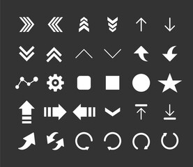 set design arrows icons collection 