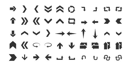 Fototapeta na wymiar set design arrows icons collection 
