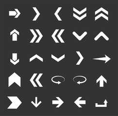 set design arrows icons collection 