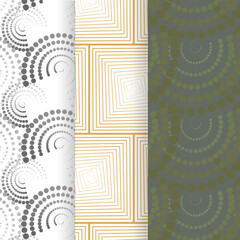 Set abstract geometric vector seamless patterns. Modern wallpaper, bright background graphic element