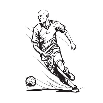 soccer player in running position