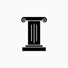 Pillar Icon. Justice Sign. Ancient Column or Architecture Symbol - Vector