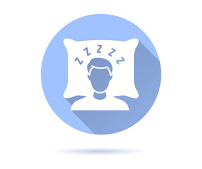 Insomnia icon with long shadow for graphic and web design.