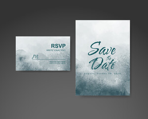 Wedding invitation with abstract watercolor background