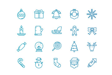 Christmas icons set