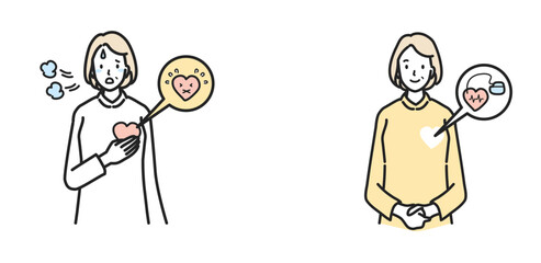 Naklejka premium 心疾患の中高年女性