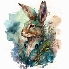 March hare, generative ai digital painting