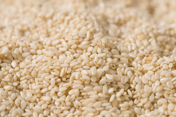 white sesame seeds texture background.