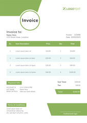 Fototapeta na wymiar Corporate Invoice Design Template Bill form Business Payments Details