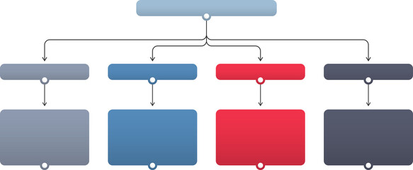 Flowchart with 4 elements, diagram template