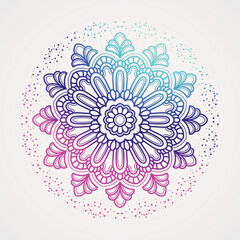 beautiful and cool gradation color mandala with shades of blue. suitable for henna, tattoos, photos, coloring books. islam, hindu,Buddha, india, pakistan, chinese, arab