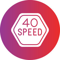 Vector Design 40 Speed Limit Icon Style