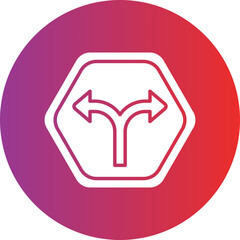Vector Design Split Road Icon Style