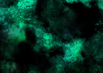 Fototapeta na wymiar 緑の不気味な恐怖の地獄イラスト