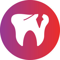 Vector Design Broken Tooth Icon Style