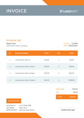 Corporate Invoice Design Template Bill form Business Payments Details