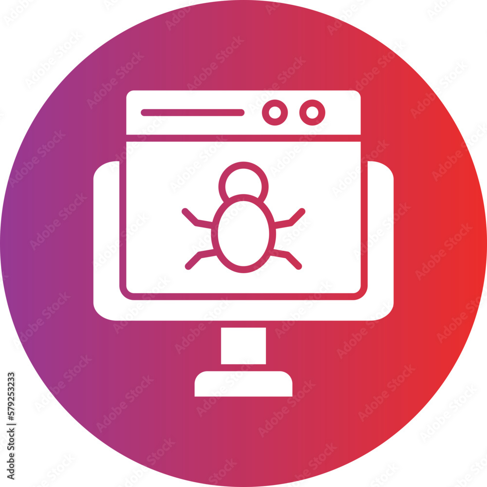 Poster vector design website bug icon style