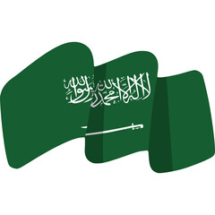saudi arabia waving flag isolated illustration for national event or independence day