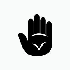 Obraz premium Hand Stop Icon. Reject, Prohibited Symbol for Entry - Vector