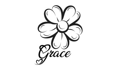 Biblical Phrase with Floral Design. Christian typography for print or use as poster, card, flyer or T shirt