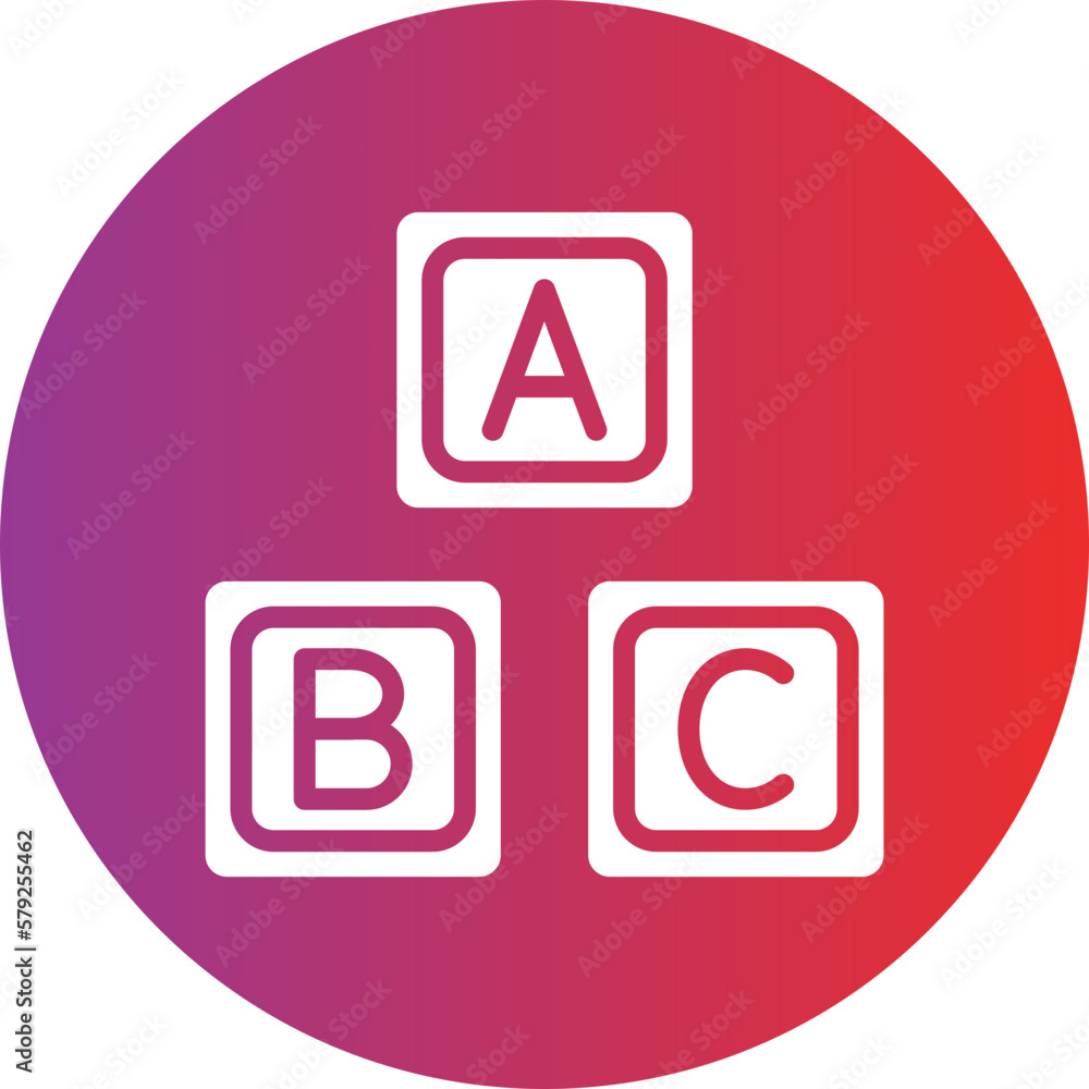 Poster vector design abc blocks icon style