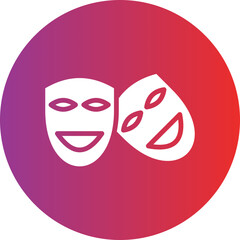 Vector Design Theatre Mask Icon Style
