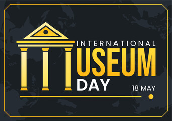 International Museum Day on May 18 Illustration with Building Gallery or Artworks in Flat Cartoon Hand Drawn for Web Banner or Landing Page Templates