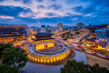 dongdaemun gate,Heunginjimun Gate, in night seoul korea, March 3, 2023 