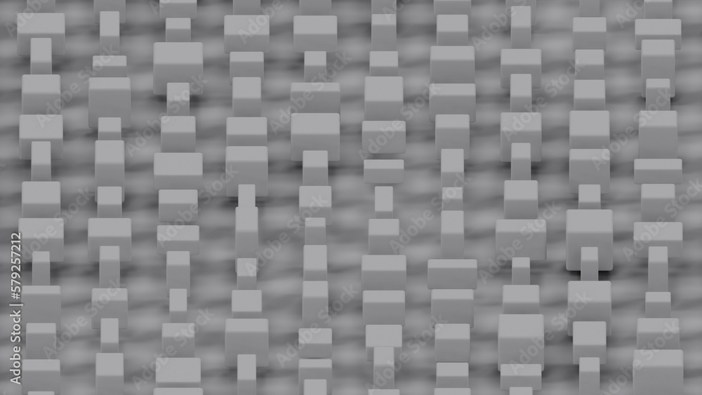 Poster grey boxes geometry graphics - randomization concept - abstract 3d rendering