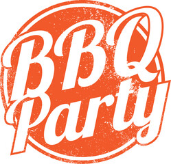 BBQ Party. Vector Grunge Rubber Stamp.