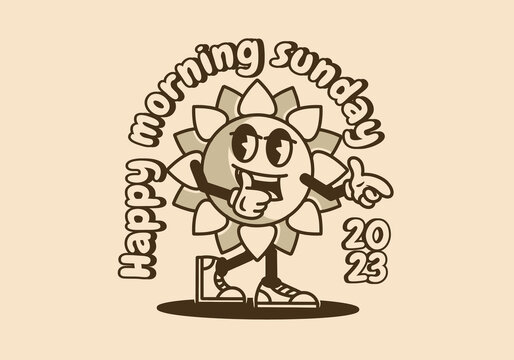 Mascot character design of a sun flower
